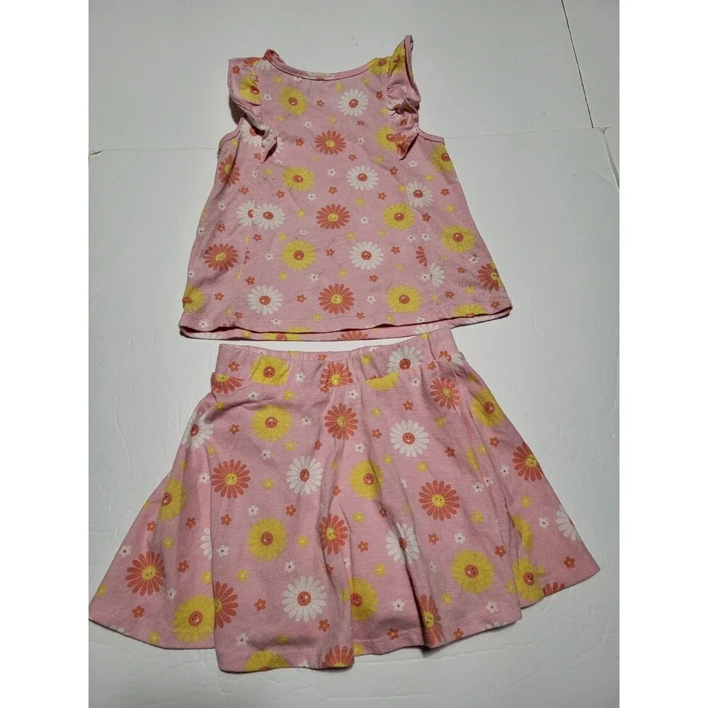 (#9) The Childer's Place Girl Pink Top & Skirt Outfit Toddler 2T